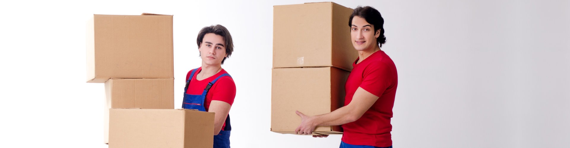 The two young movers moving personal belongings