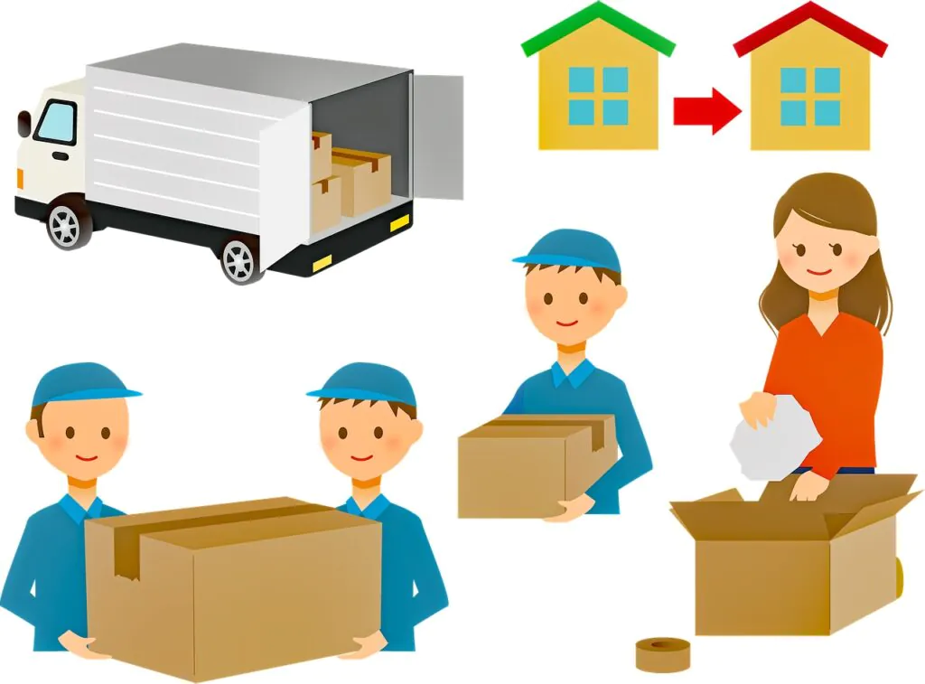 Professional movers assisting during relocation